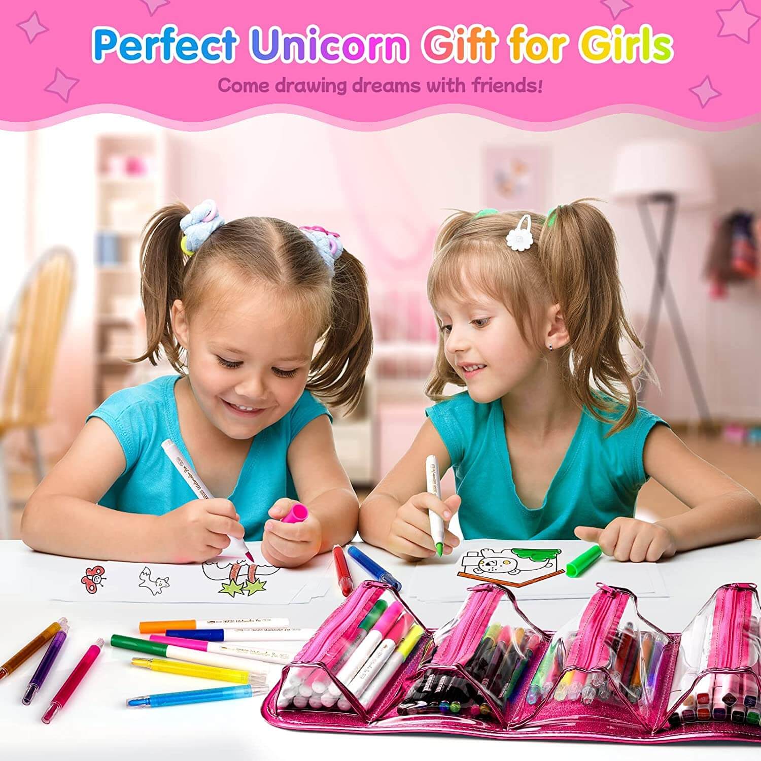 Kids Art Supply Kit with Washable Markers