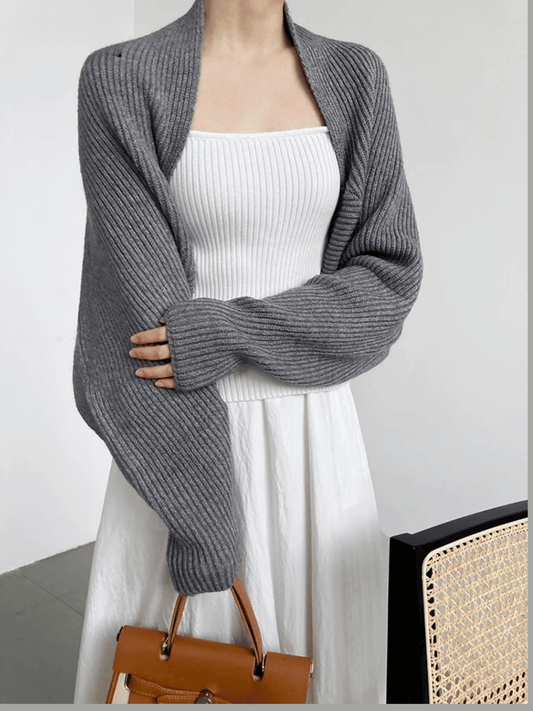 Knitted Shrug Scarf - Stylish Layered Wrap
