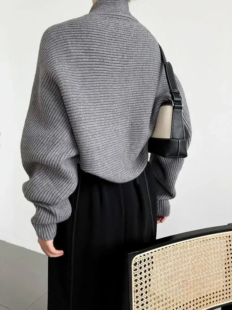 Knitted Shrug Scarf - Stylish Layered Wrap