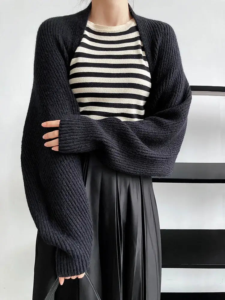Knitted Shrug Scarf - Stylish Layered Wrap