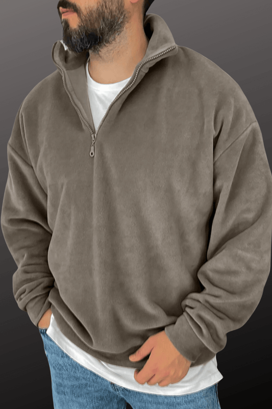 Laidback Vibes Men's Half-Zip Casual Sweatshirt