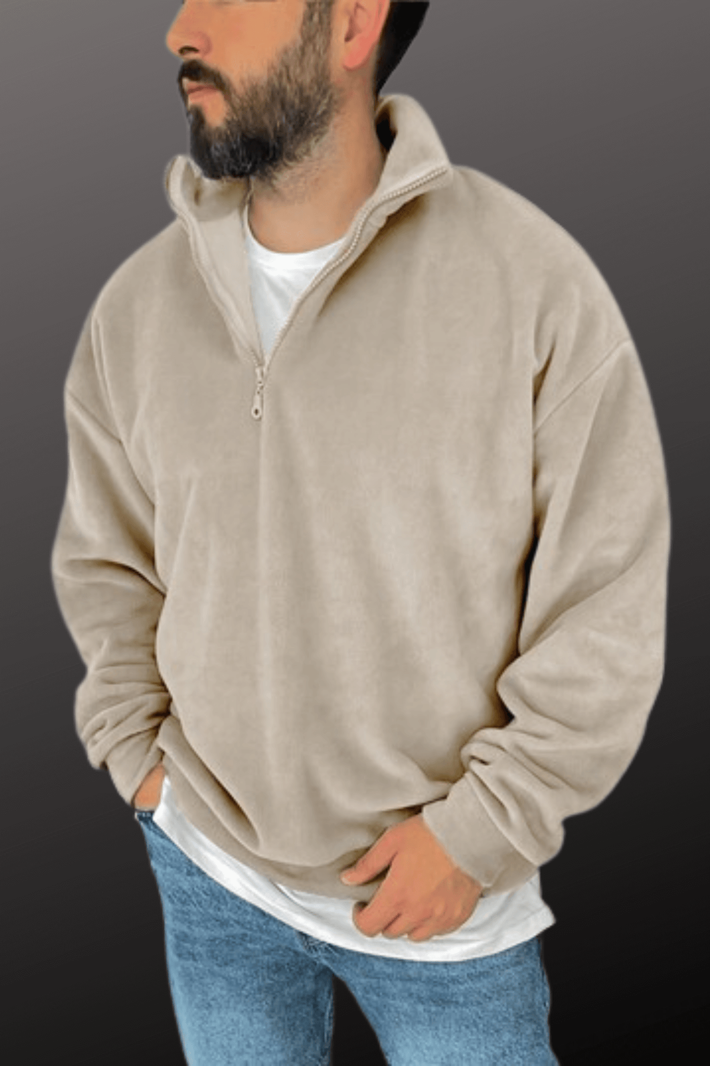 Laidback Vibes Men's Half-Zip Casual Sweatshirt