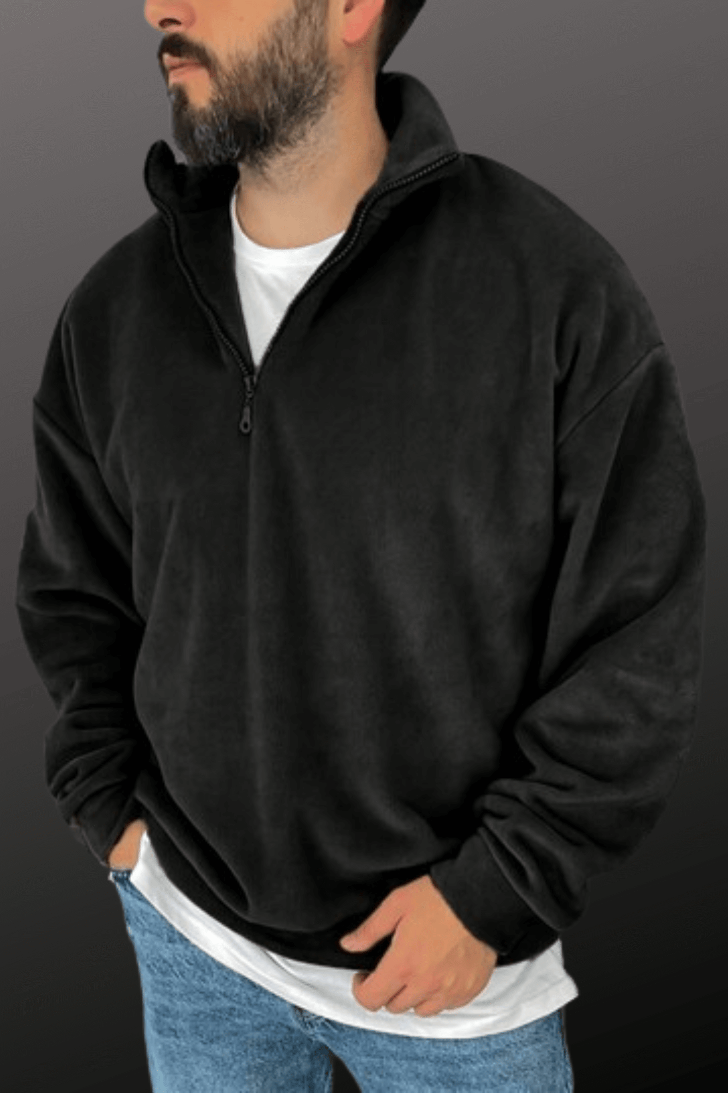 Laidback Vibes Men's Half-Zip Casual Sweatshirt