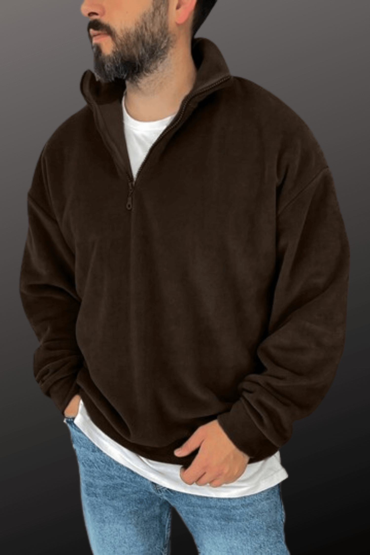 Laidback Vibes Men's Half-Zip Casual Sweatshirt