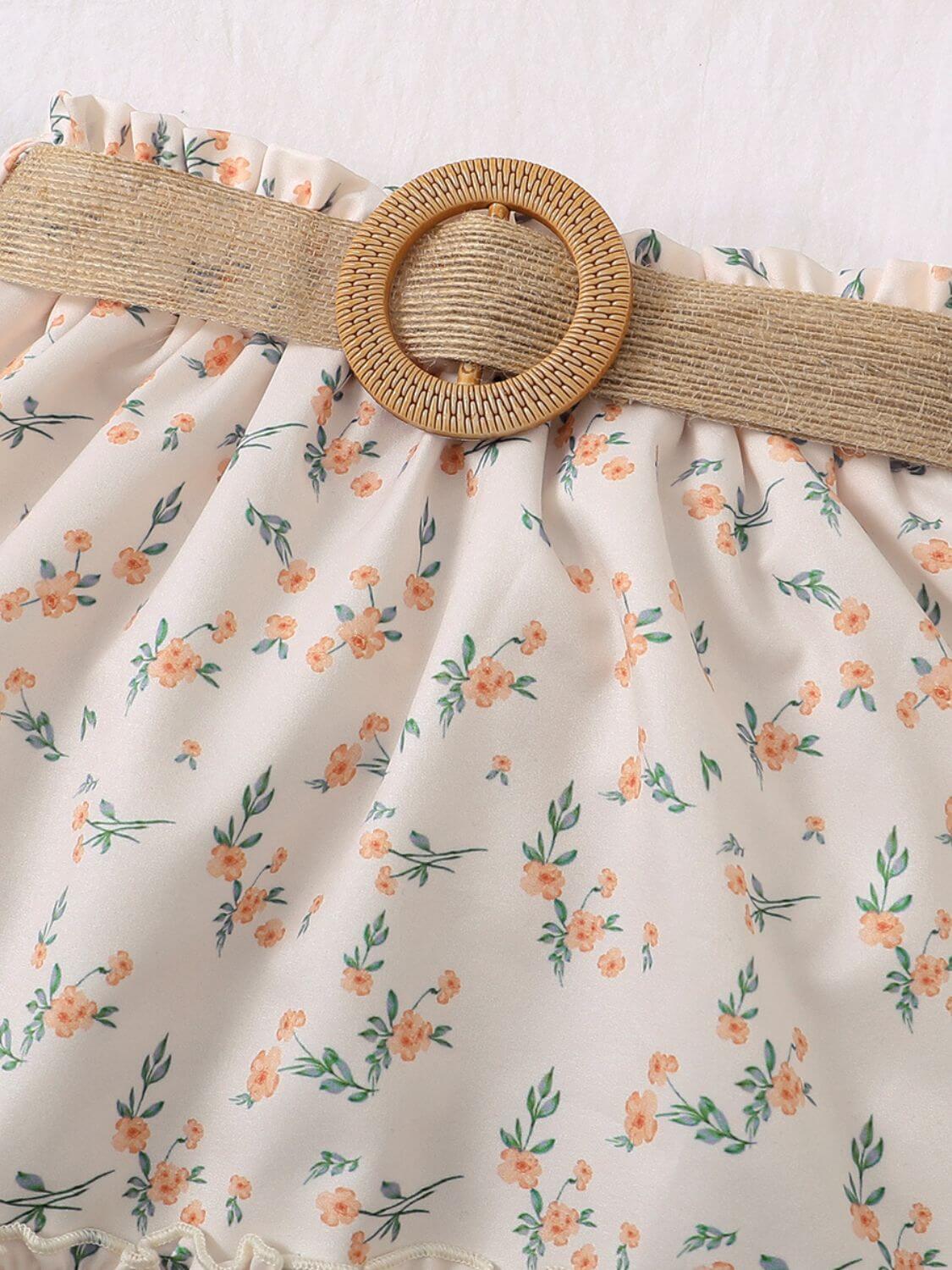 Little Fashionista One-Shoulder Top & Printed Skirt Set