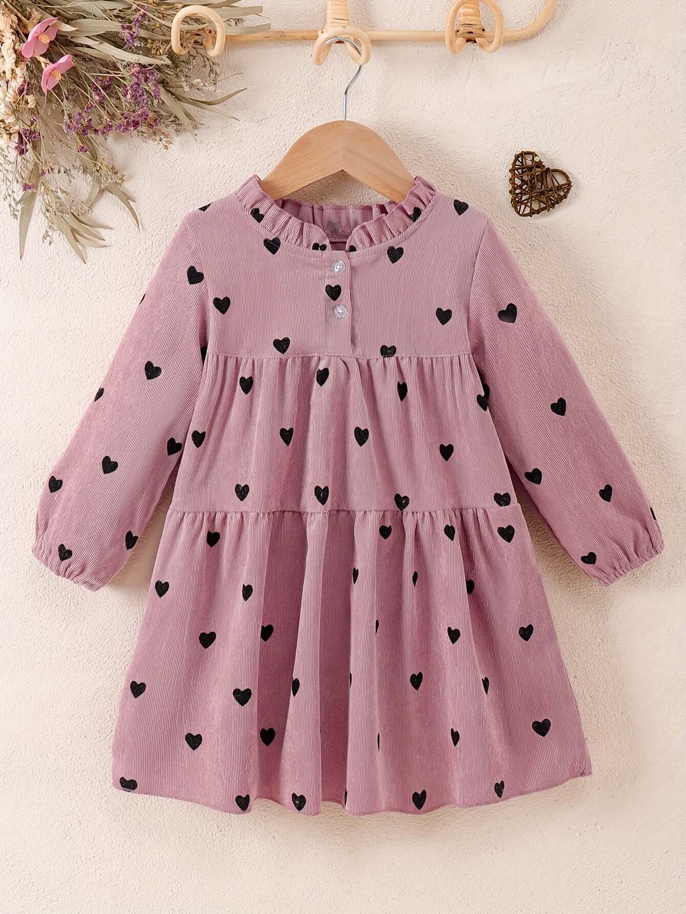 Little Princess Ruffle Collar Long Sleeve Dress