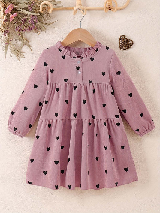 Little Princess Ruffle Collar Long Sleeve Dress