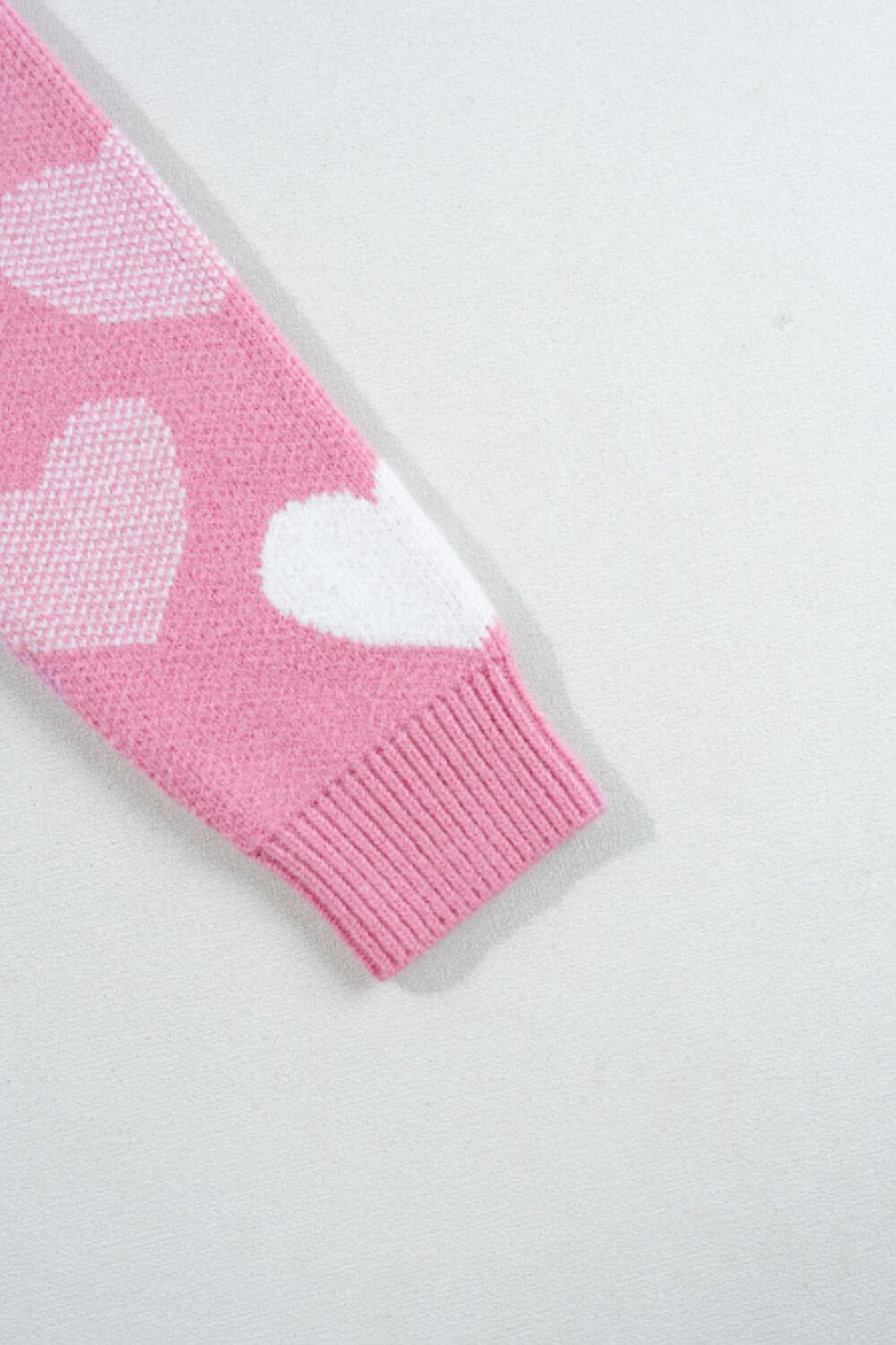 Love & Pearls Heart Detail Round Neck Sweater