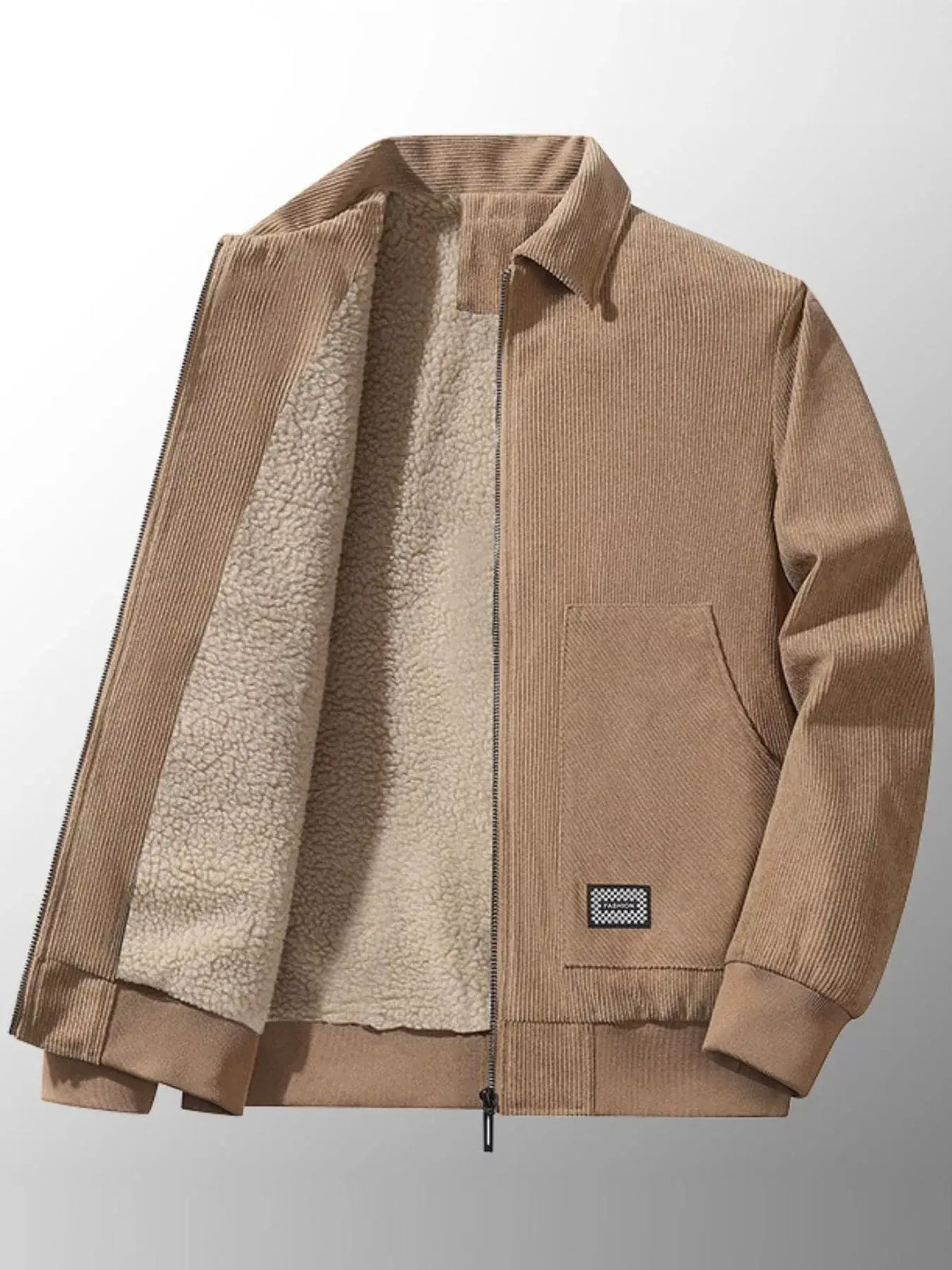 Men's Corduroy Sherpa Fleece Lined Winter Jacket