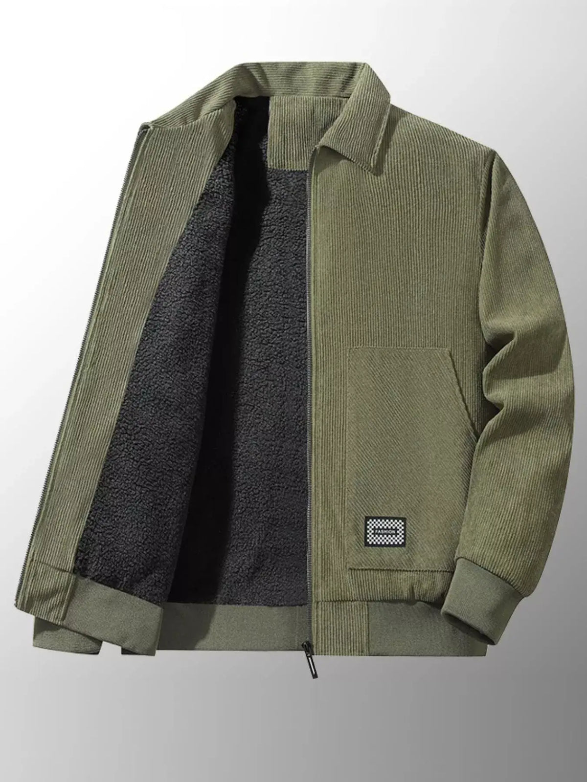 Men's Corduroy Sherpa Fleece Lined Winter Jacket