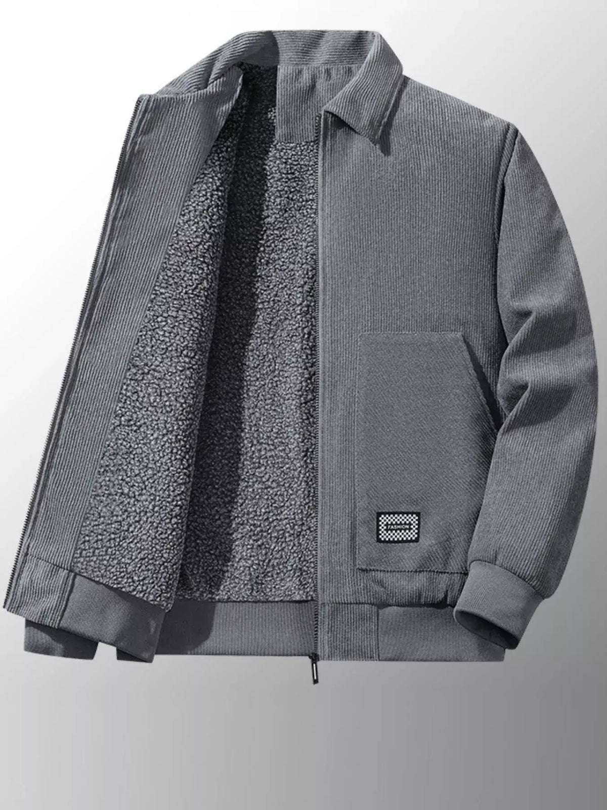 Men's Corduroy Sherpa Fleece Lined Winter Jacket