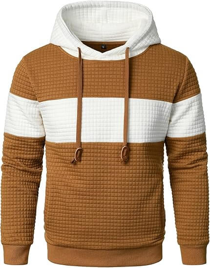 Mens Plaid Long Sleeve Hooded Sweatshirt