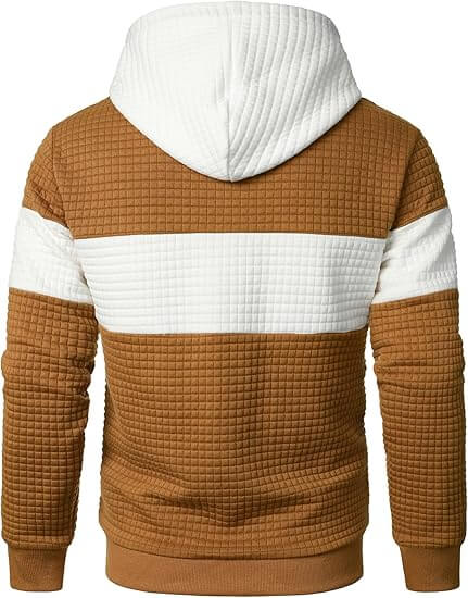 Mens Plaid Long Sleeve Hooded Sweatshirt