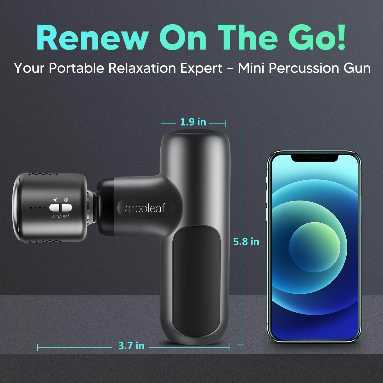 Mini Muscle Gun with Heat & Cool - Quiet Deep Tissue