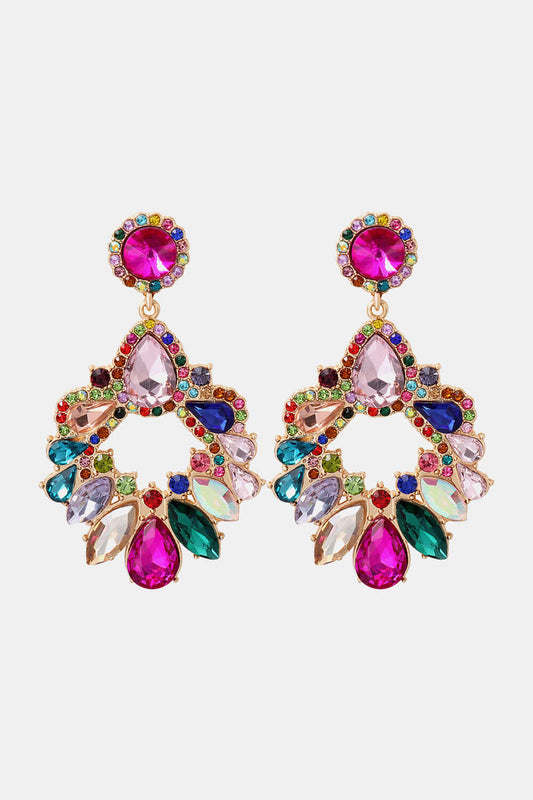 Modern Zinc Alloy Glass Stone Dangle Earrings