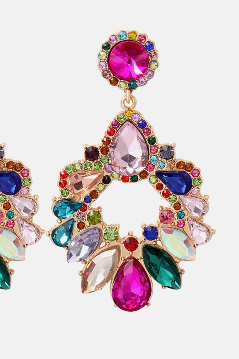 Modern Zinc Alloy Glass Stone Dangle Earrings