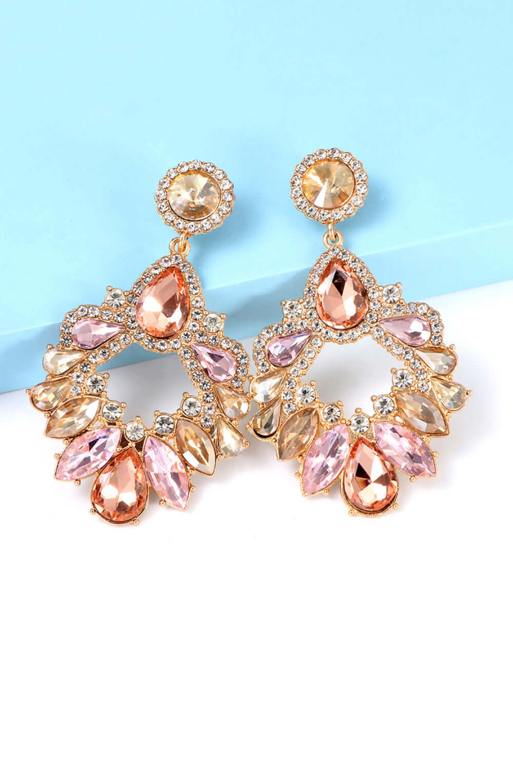 Modern Zinc Alloy Glass Stone Dangle Earrings