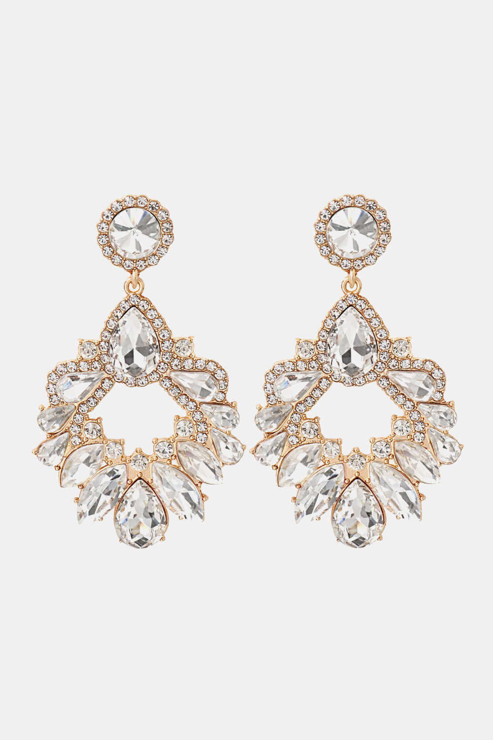 Modern Zinc Alloy Glass Stone Dangle Earrings