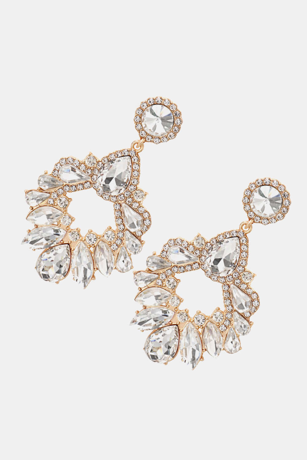 Modern Zinc Alloy Glass Stone Dangle Earrings