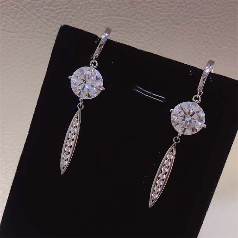 Moissanite 10 Carat 925 Sterling Silver Earrings