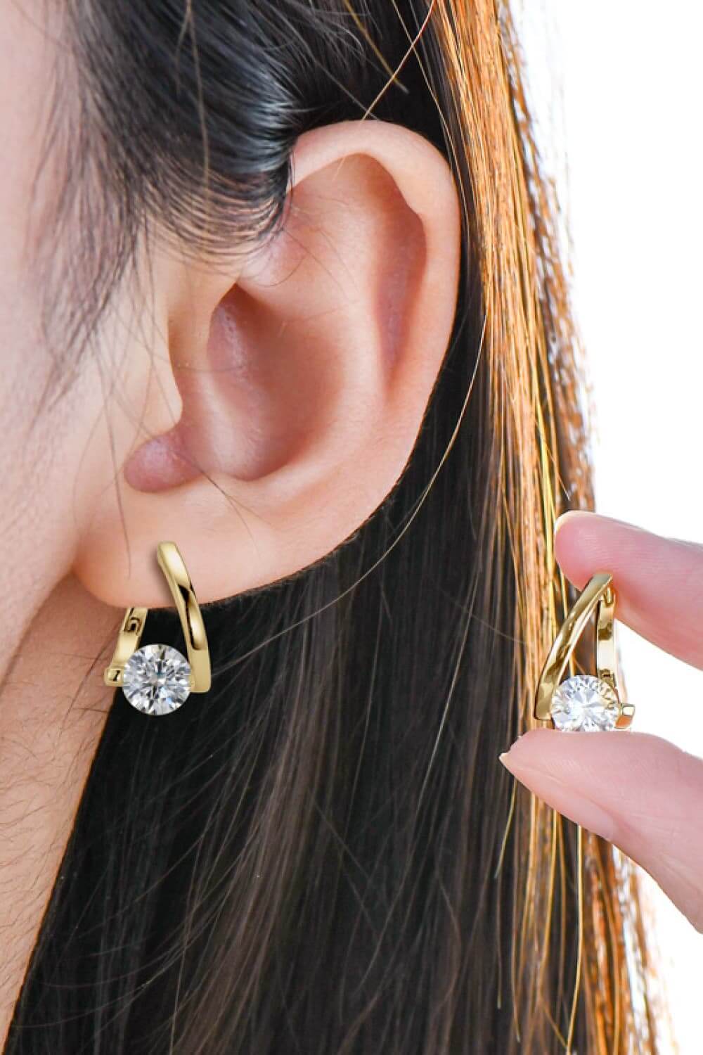 Moissanite Heart Earrings - 2 Carat 925 Sterling Silver