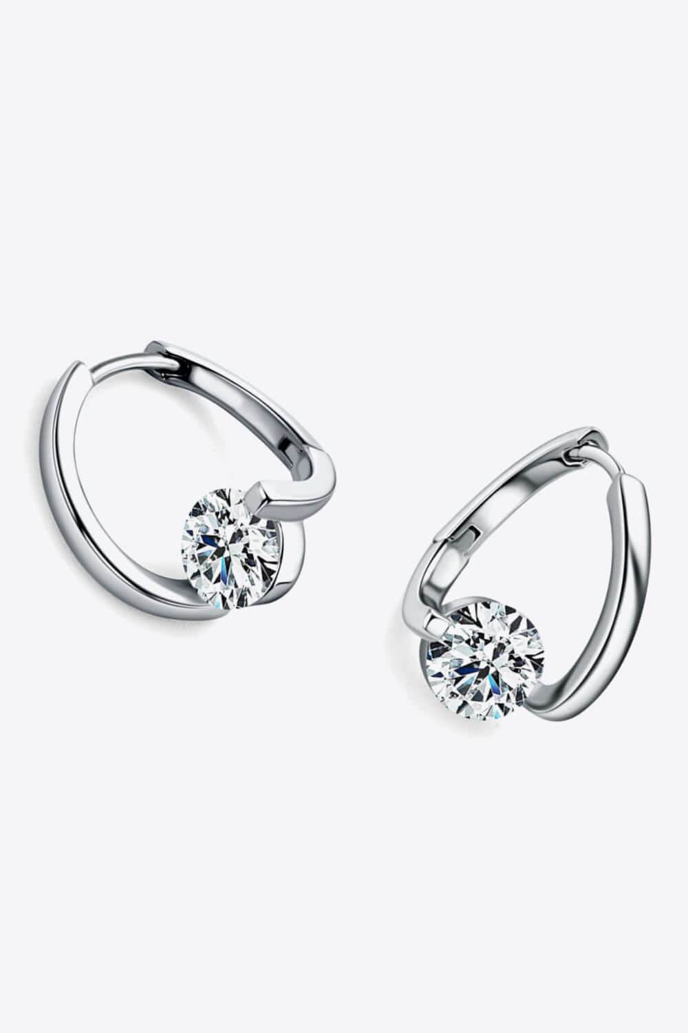 Moissanite Heart Earrings - 2 Carat 925 Sterling Silver