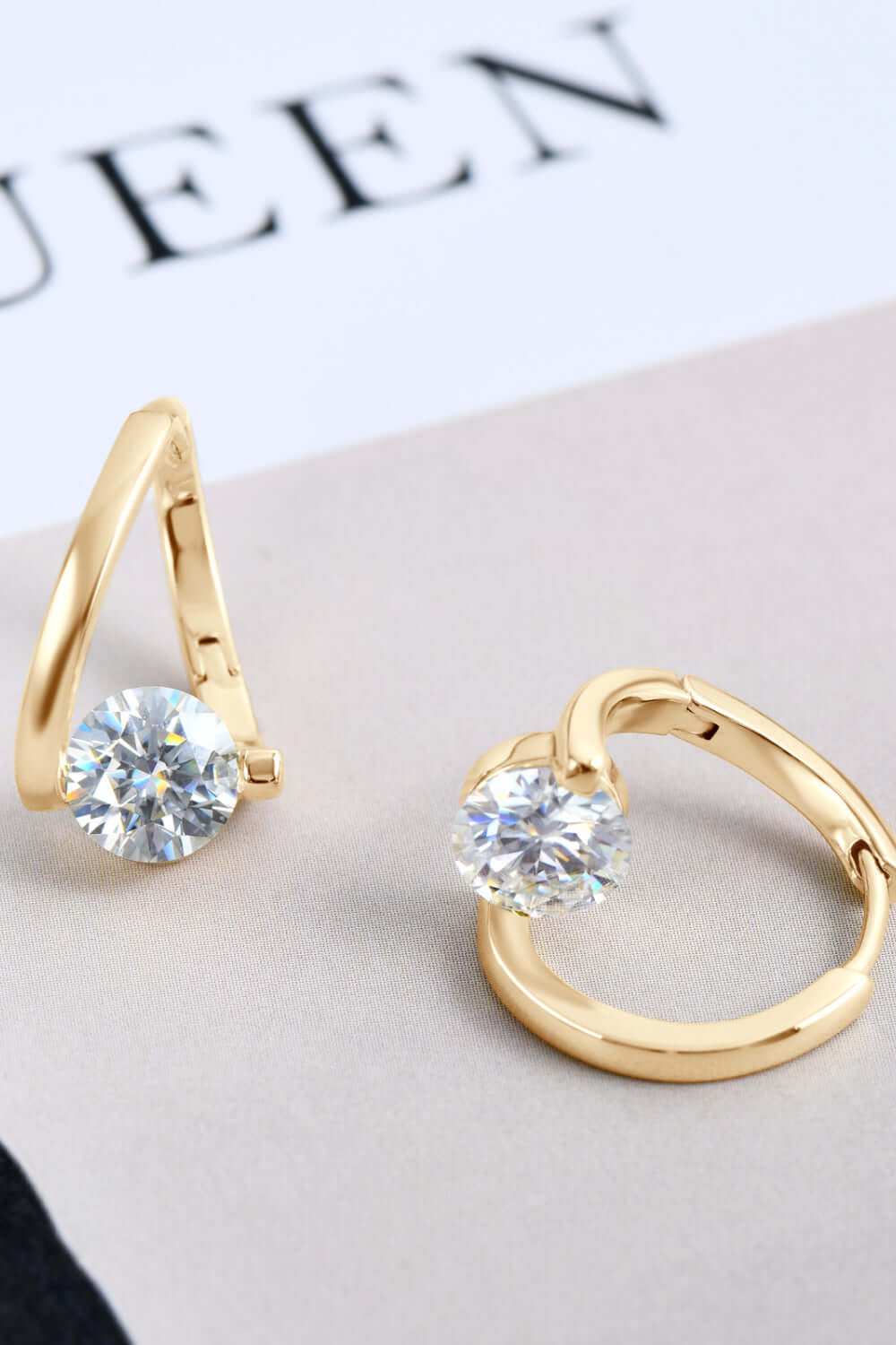 Moissanite Heart Earrings - 2 Carat 925 Sterling Silver