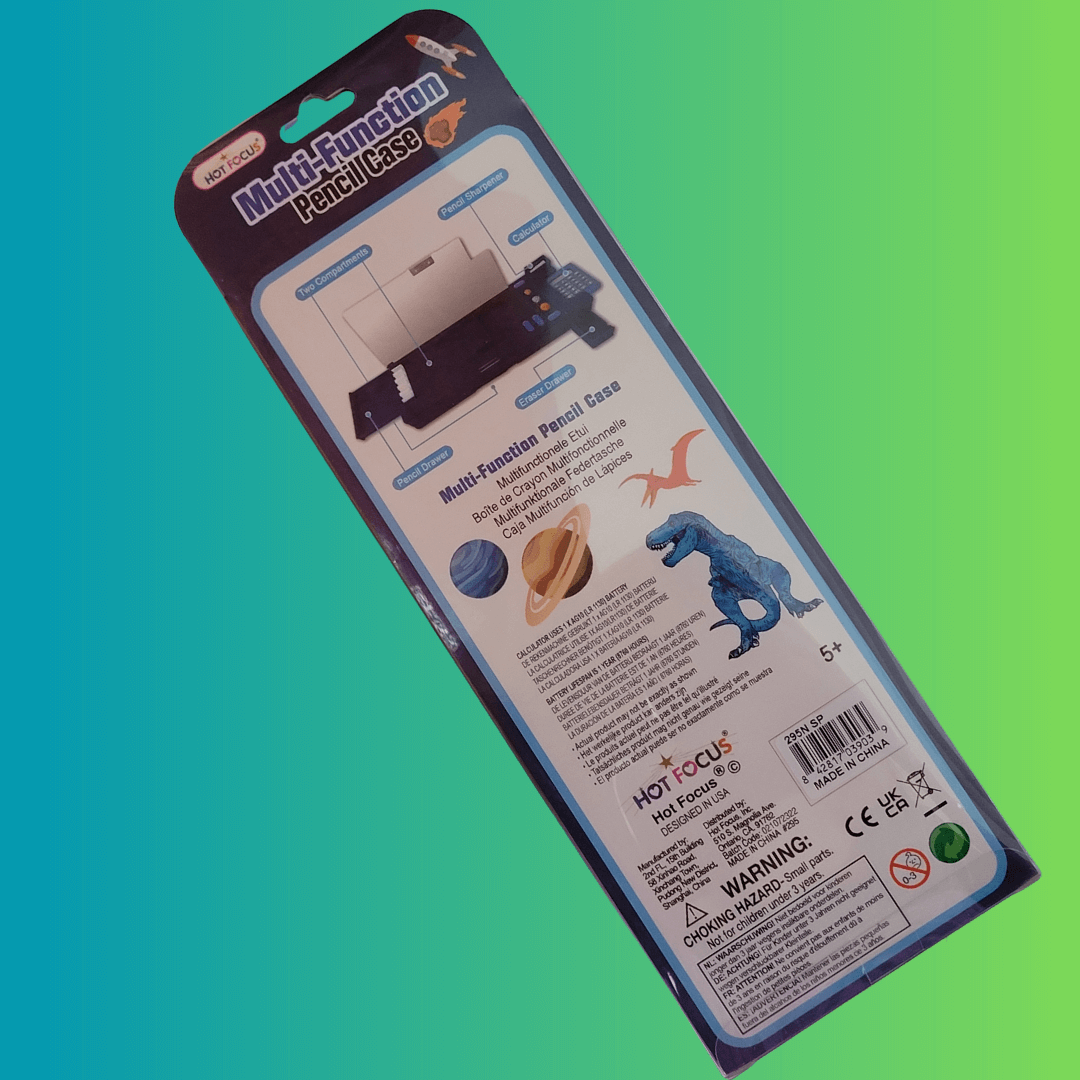 Multifunction Dino Pencil Case with Calculator & Sharpener