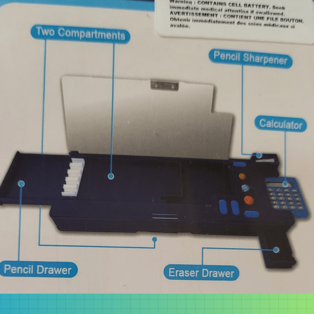 Multifunction Dino Pencil Case with Calculator & Sharpener