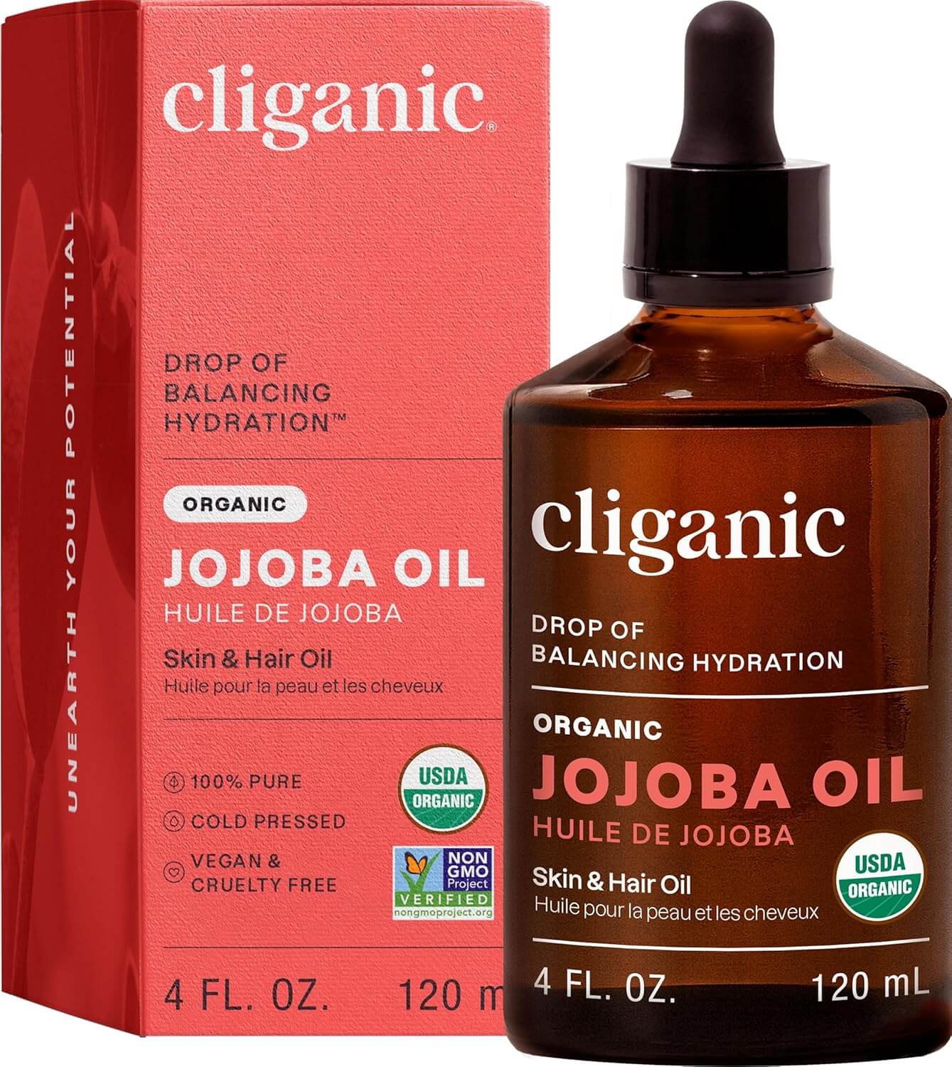 Natural Cold-Pressed USDA Organic Jojoba Oil 120ml