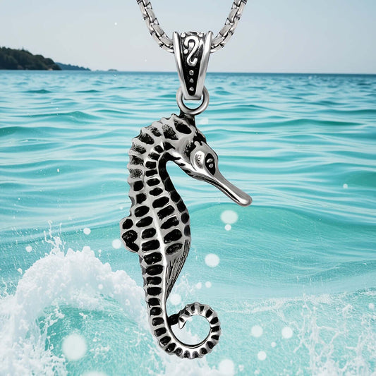 Ocean Seahorse Stainless Steel Pendant Necklace