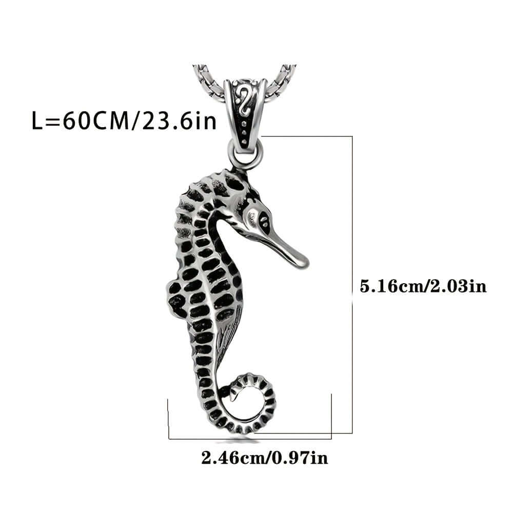 Ocean Seahorse Stainless Steel Pendant Necklace