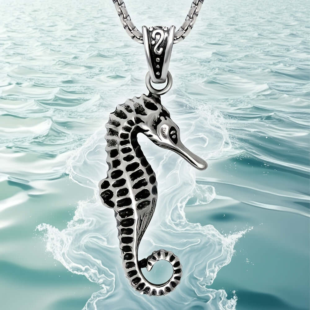 Ocean Seahorse Stainless Steel Pendant Necklace