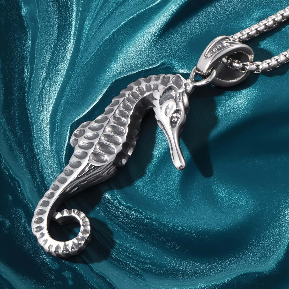 Ocean Seahorse Stainless Steel Pendant Necklace