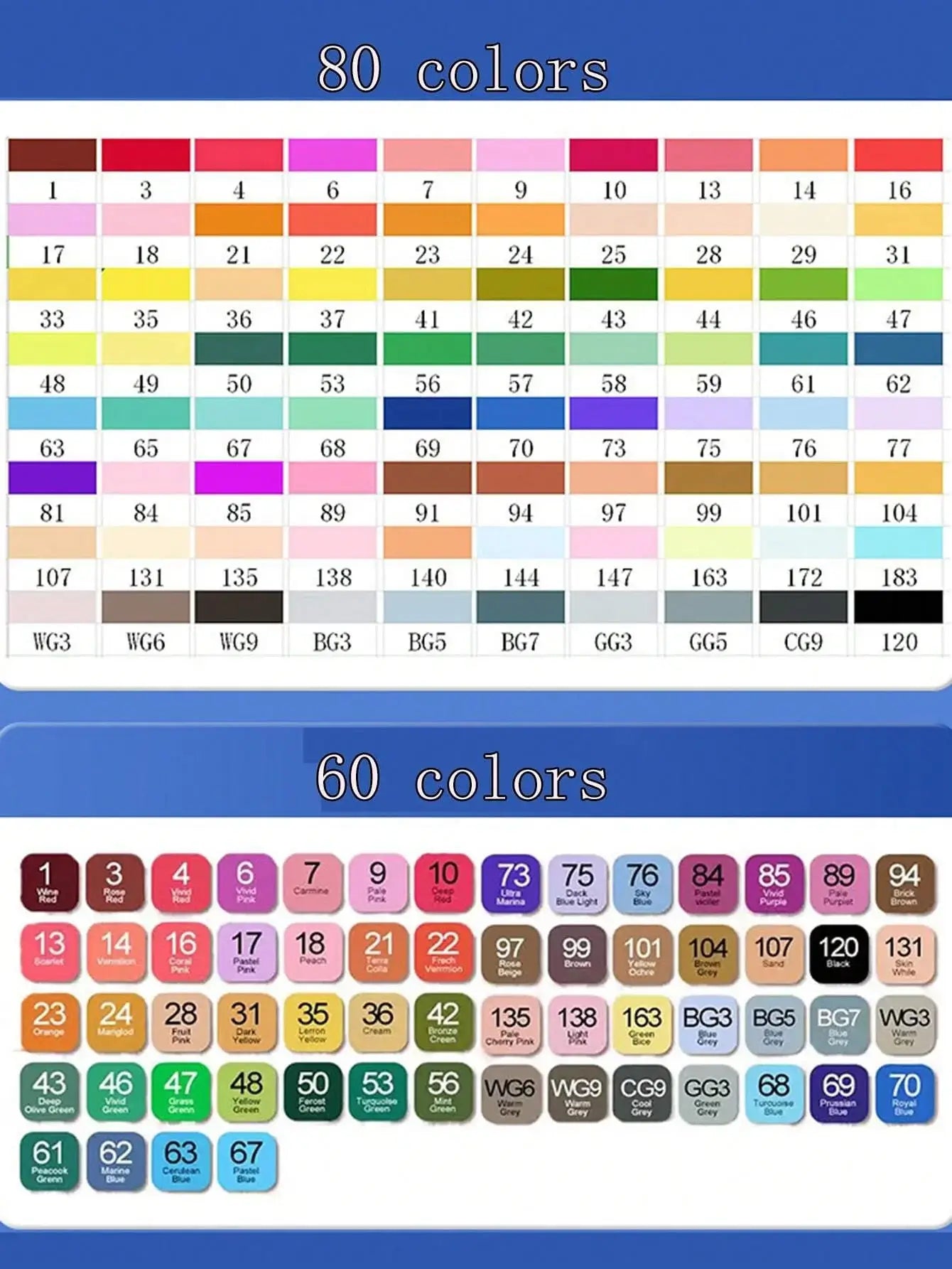 Oil-Based Dual-Tip Marker Set - Waterproof 24-168 pcs