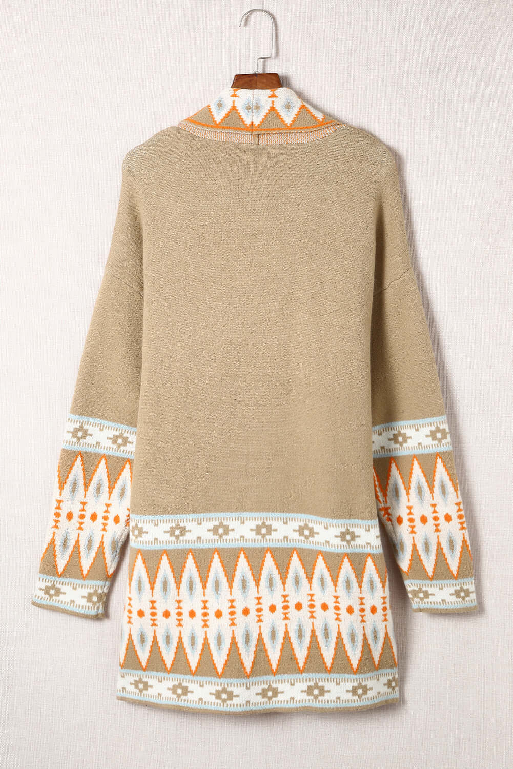 Patterned Charm Long Sleeve Open Cardigan
