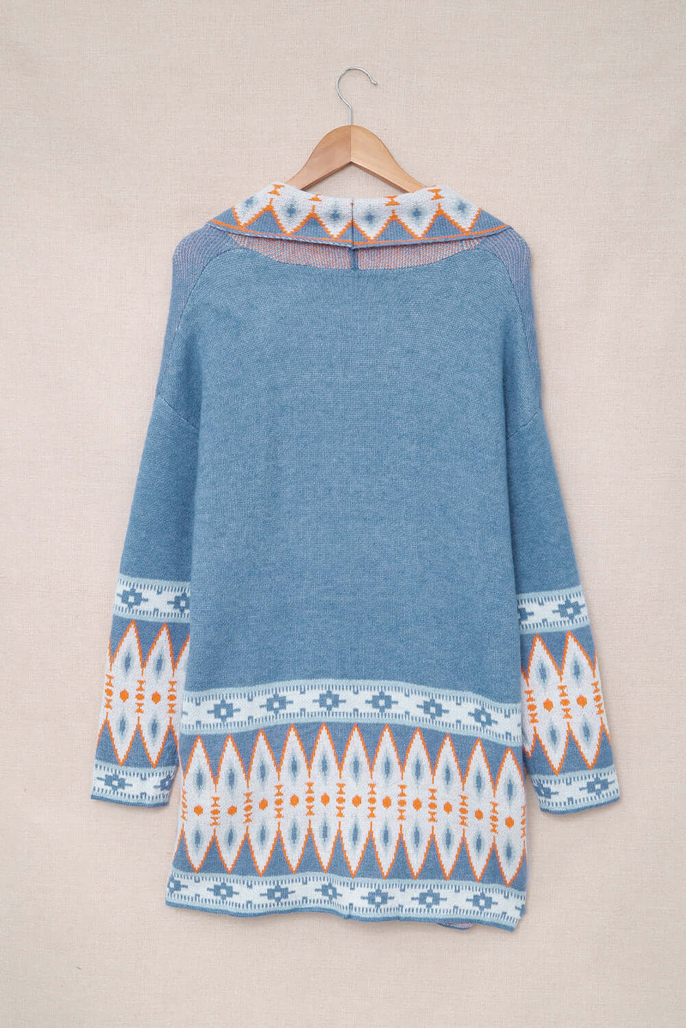 Patterned Charm Long Sleeve Open Cardigan