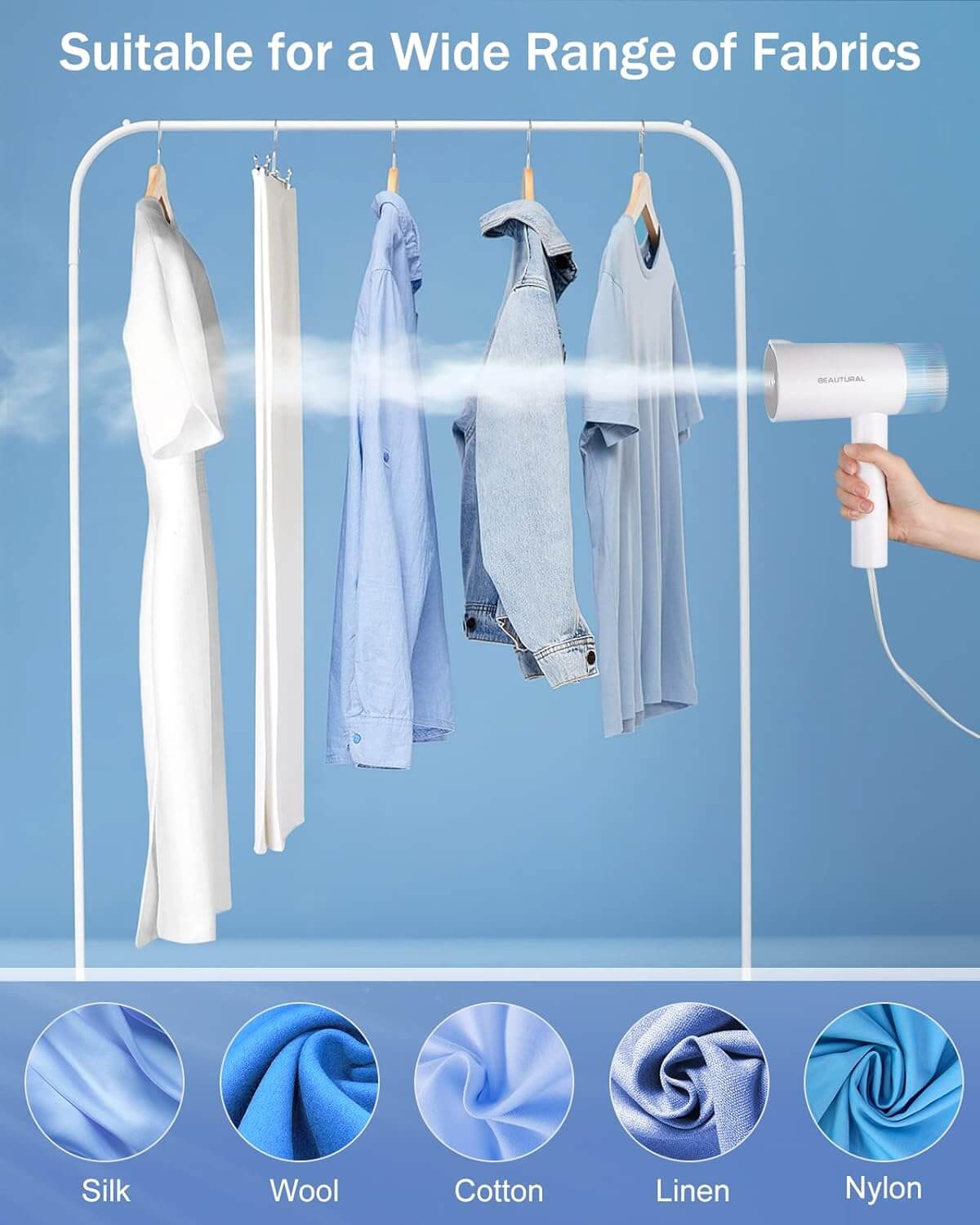 Portable Foldable Handheld Garment Steamer Fast Heat Up