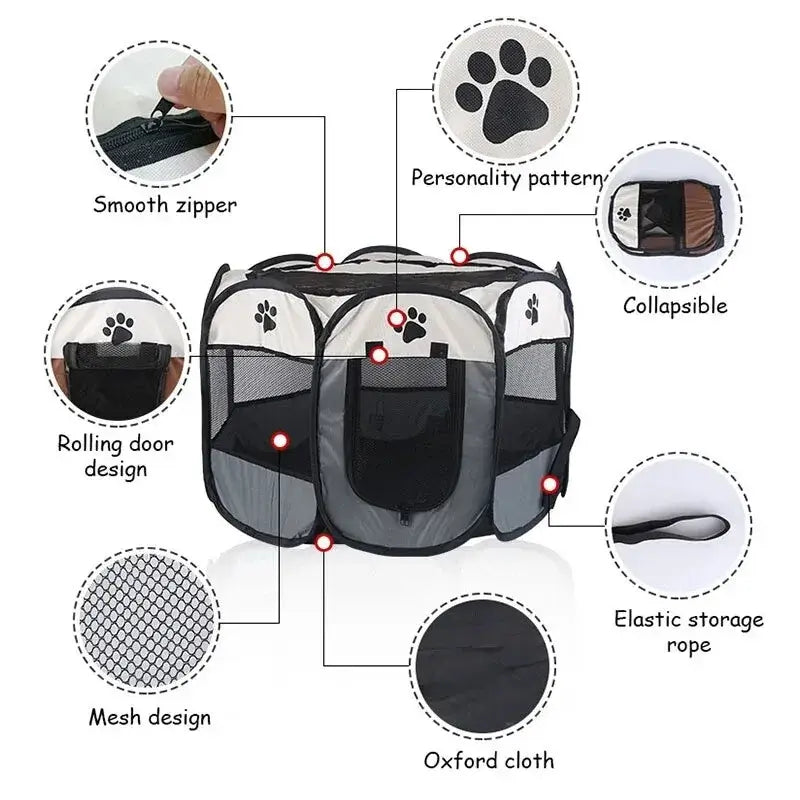 Portable Foldable Pet Tent Kennel for Dogs & Cats