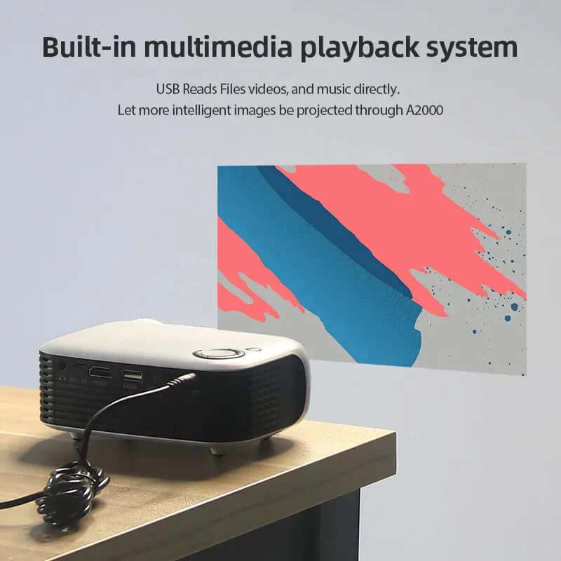 Portable Mini Projector 4K Support for Gaming & HD Movies