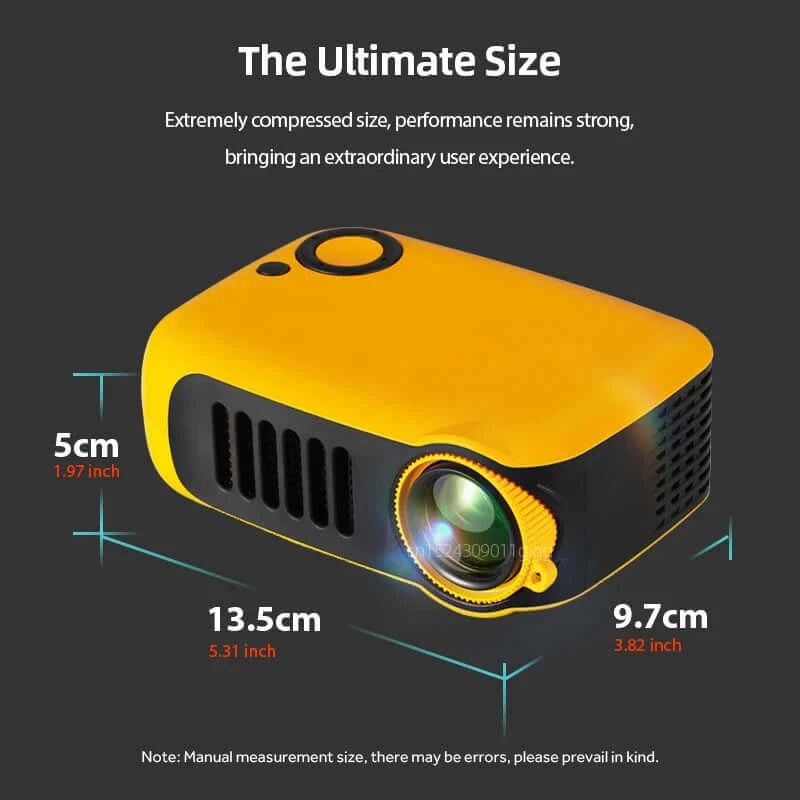 Portable Mini Projector 4K Support for Gaming & HD Movies