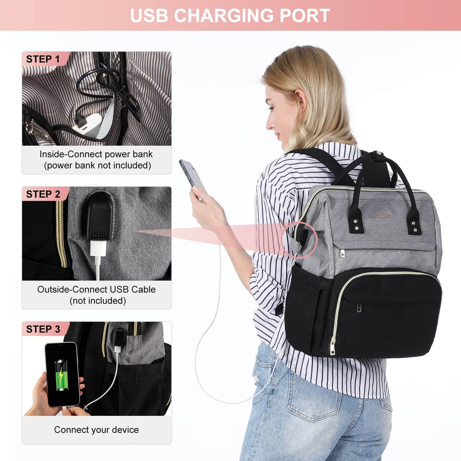 Professional Laptop Backpack with USB Port 15.6 inch