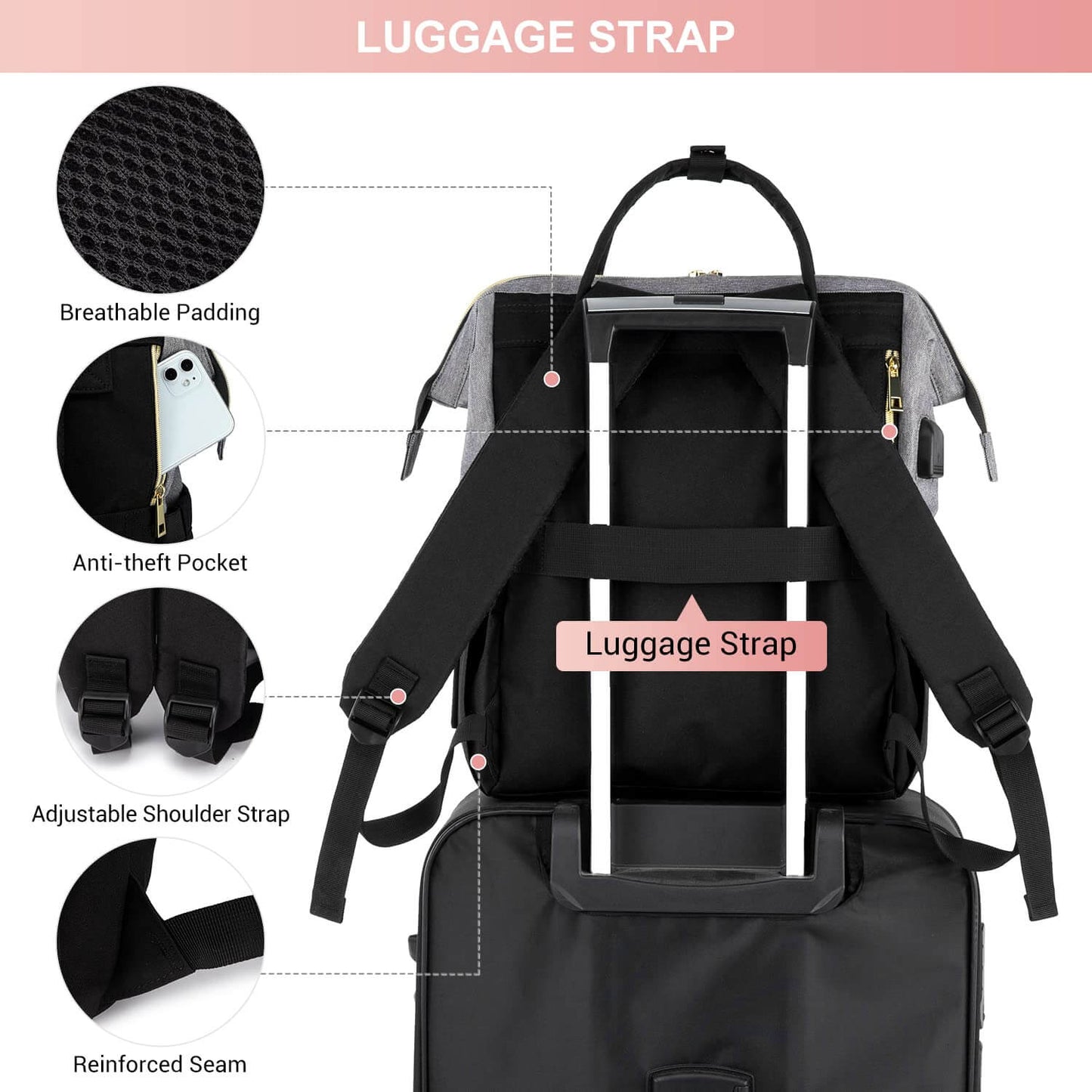 Professional Laptop Backpack with USB Port 15.6 inch