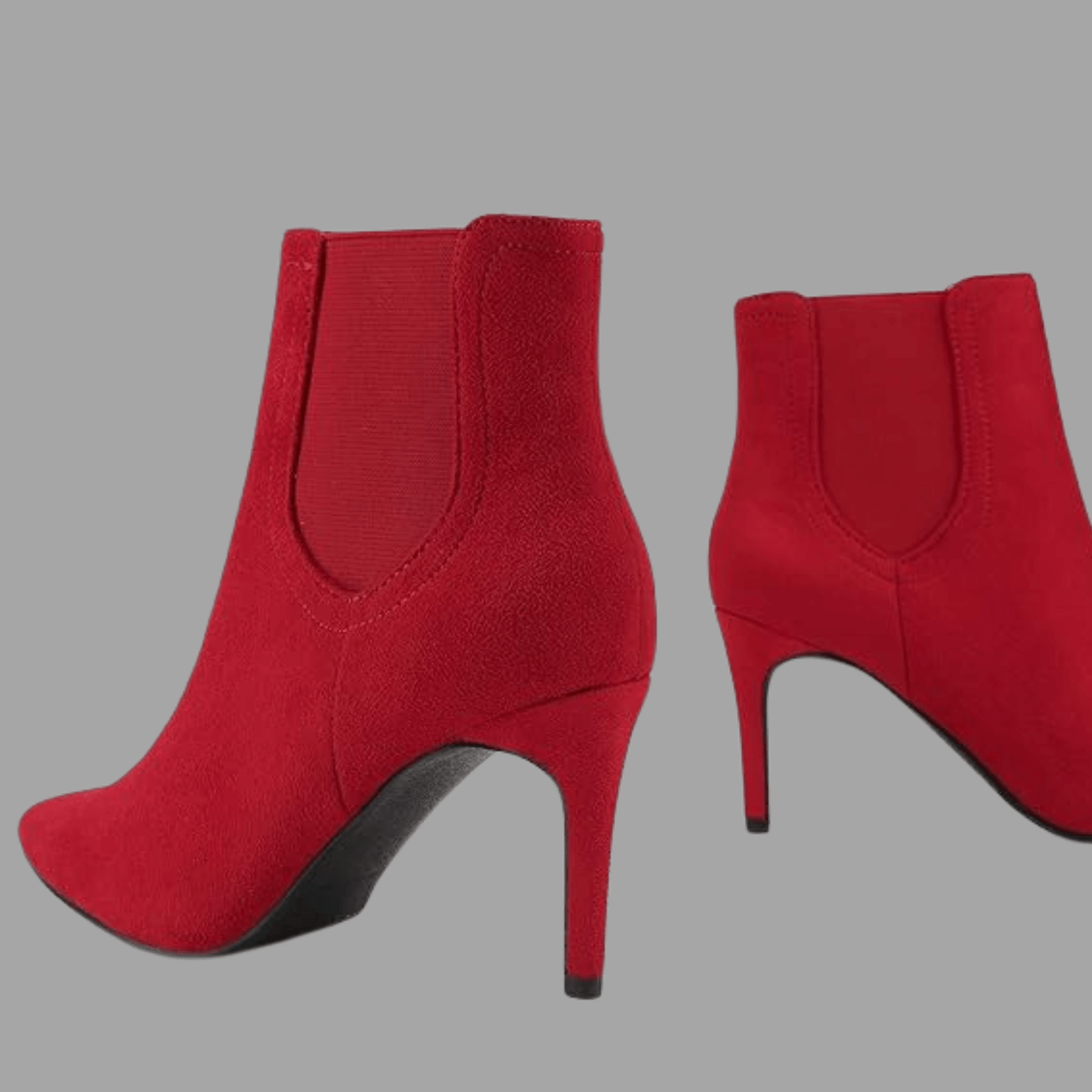 Ravishing Red Pointed Toe Stiletto Ankle Booties