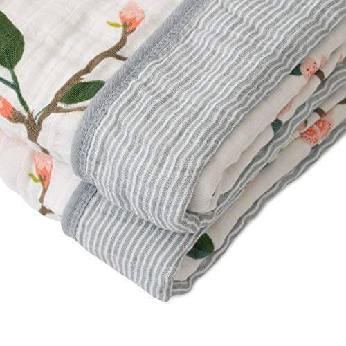 Red Rover Cotton Muslin Baby Quilt - Peach Blossom