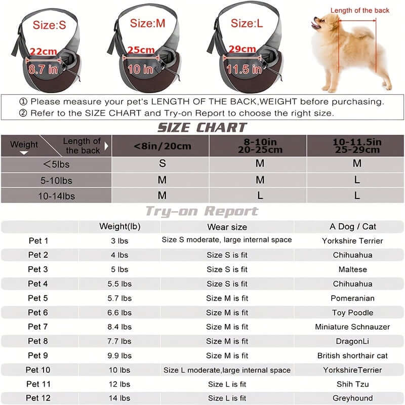 Reflective Pet Sling Carrier with Breathable Mesh Fabric