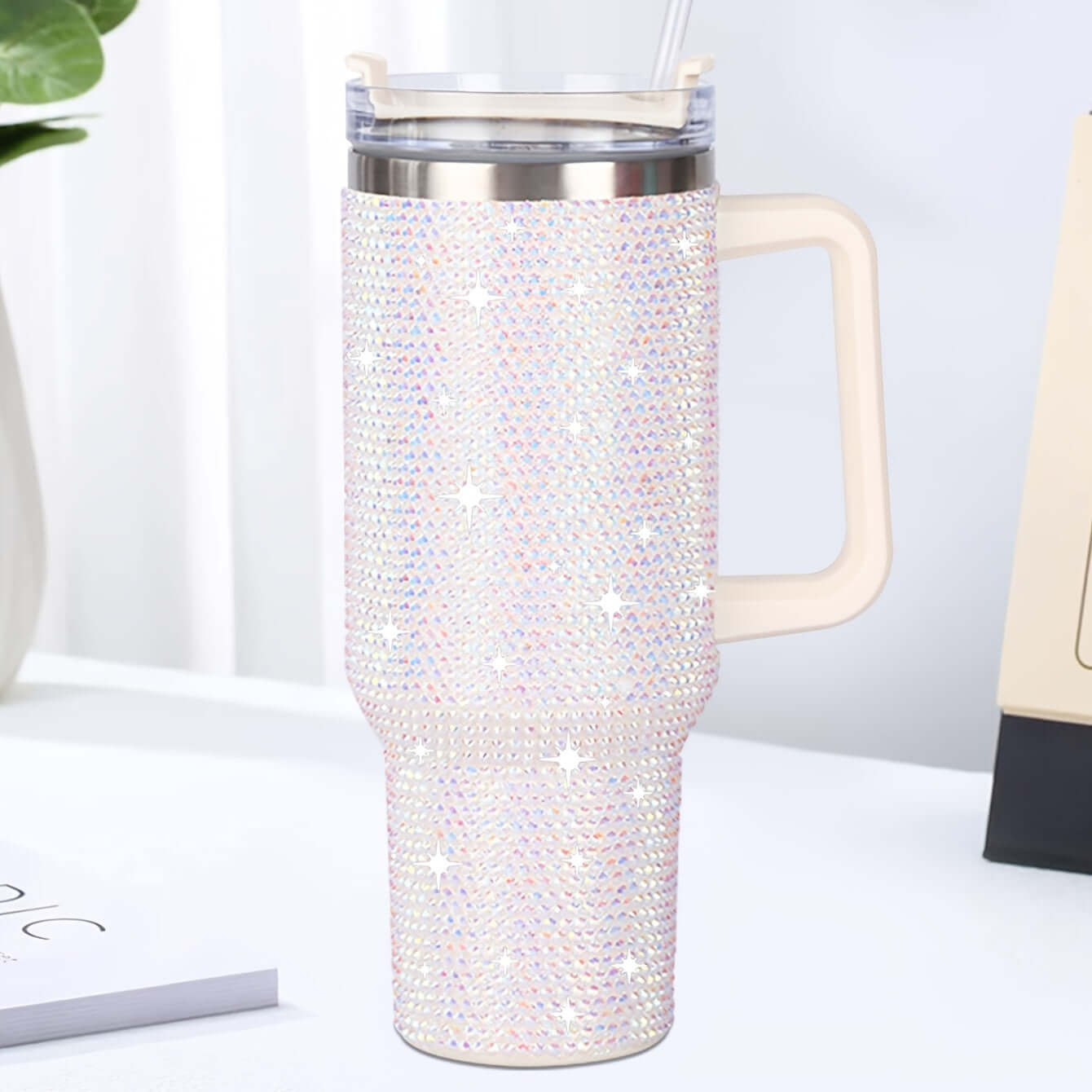 Rhinestone Stainless Steel Tumbler - 40oz Sparkle Cup
