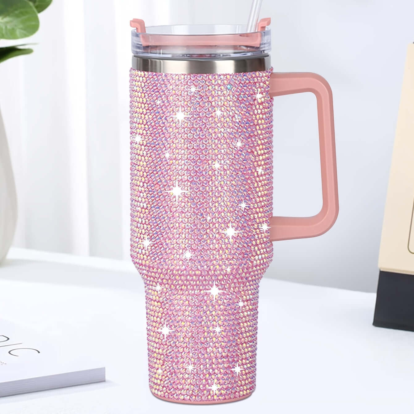 Rhinestone Stainless Steel Tumbler - 40oz Sparkle Cup