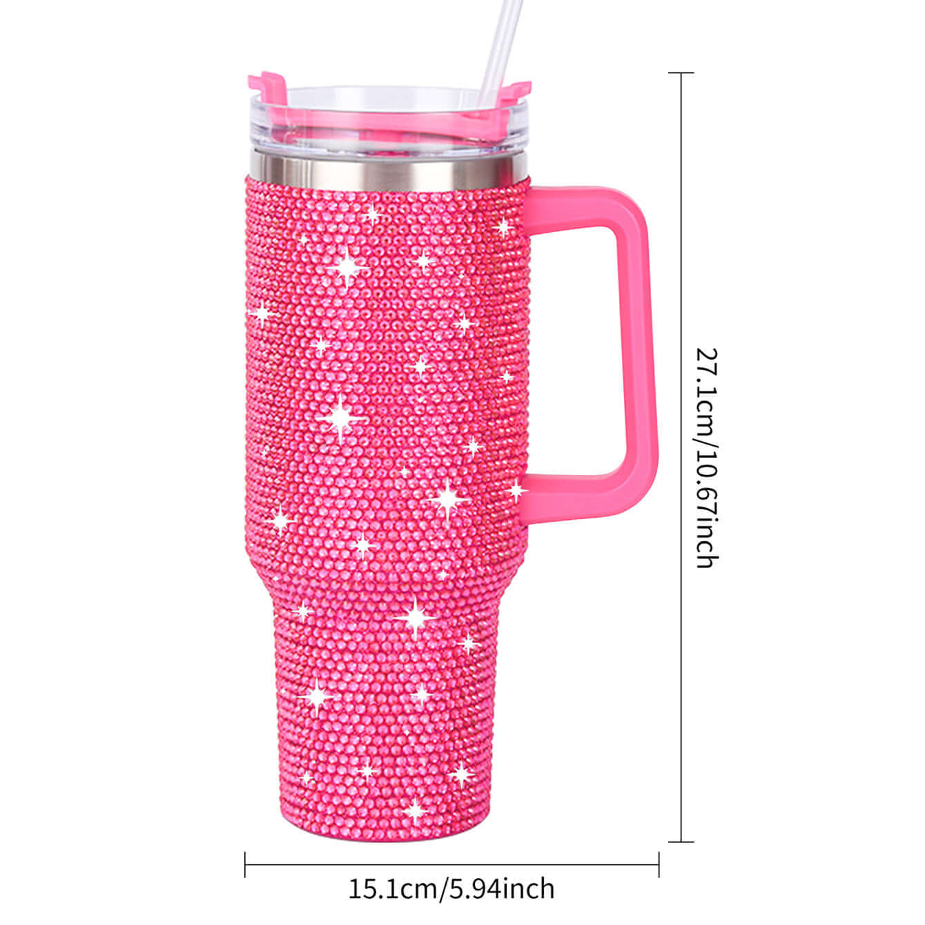 Rhinestone Stainless Steel Tumbler - 40oz Sparkle Cup