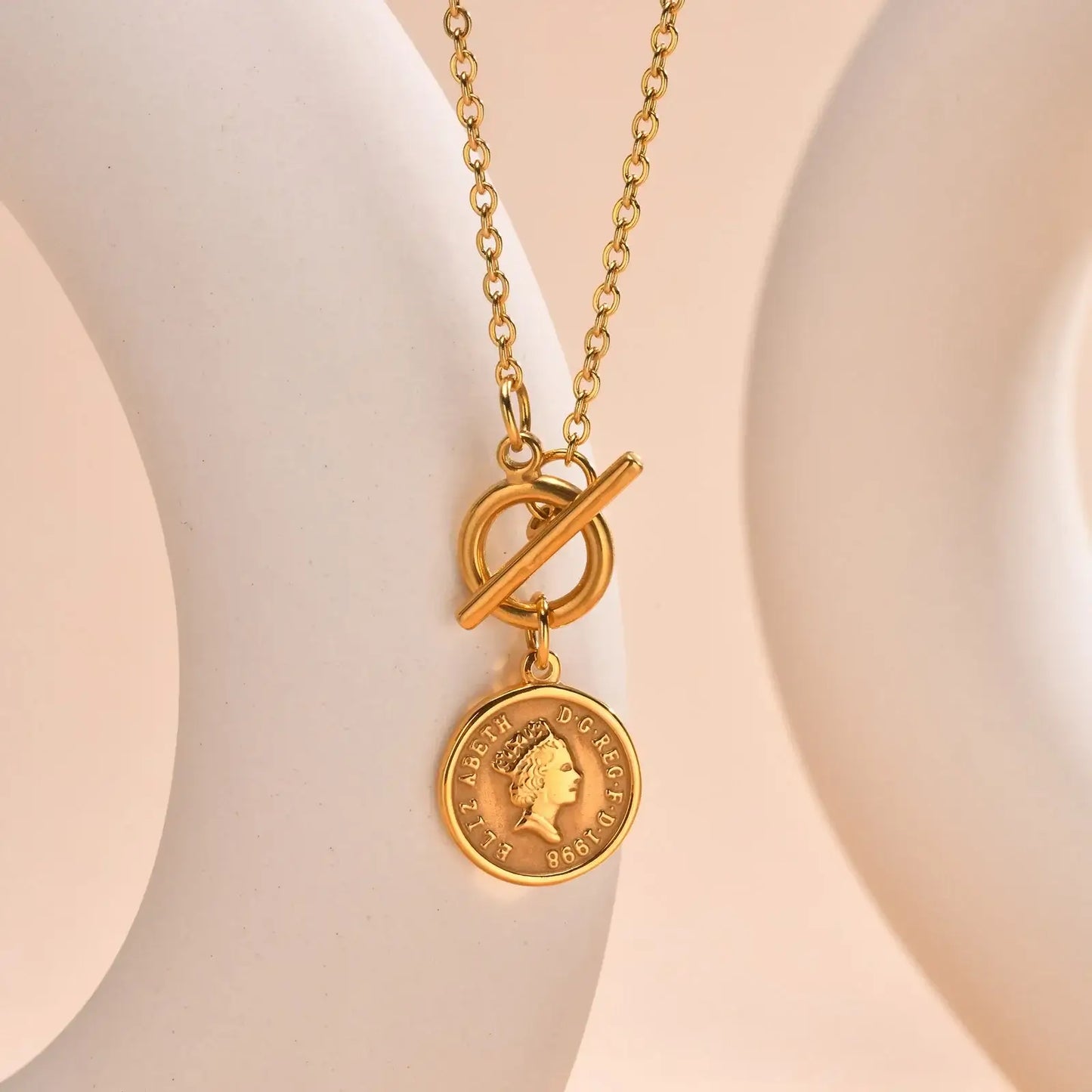 Vintage Hypoallergenic Medallion Coin Necklace